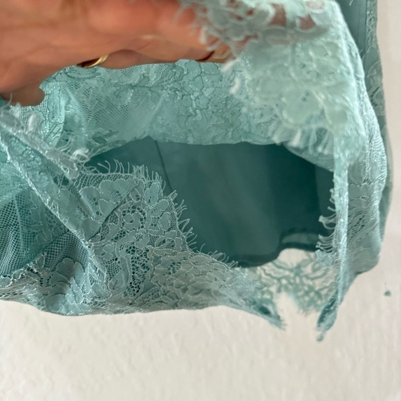 Lulus Pure Genius Sheer Sage Green Lace Top S - Picture 9 of 9